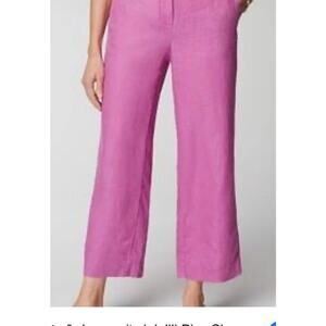 J.Jill Cropped Pink Linen Pants Casual Vacation Core Lightweight Size Large